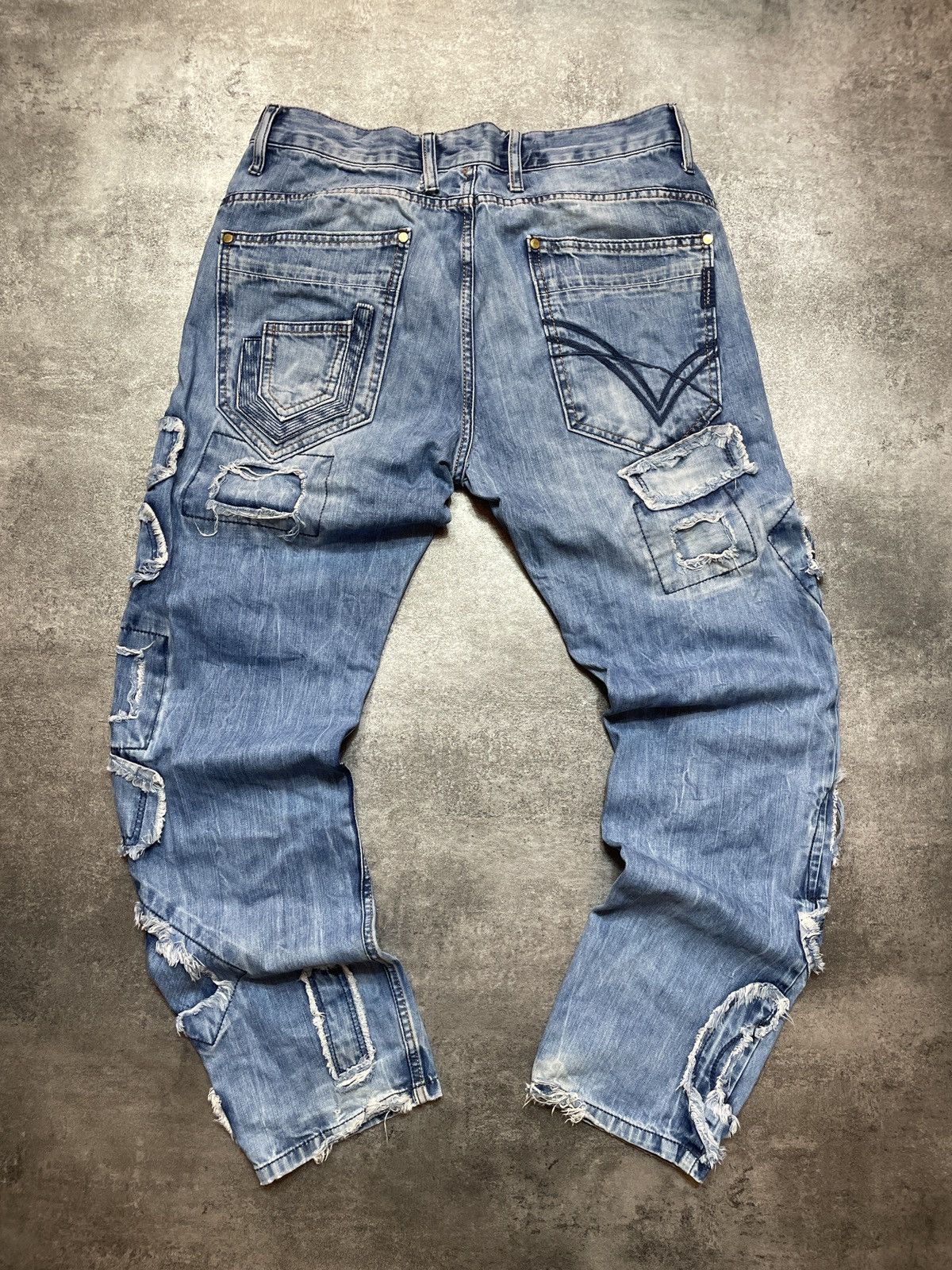 Vintage 🔥RARE🔥Vintage Y2K Denim Jeans Distressed Rare Avant Garde Size US 32 / EU 48 - 3 Thumbnail