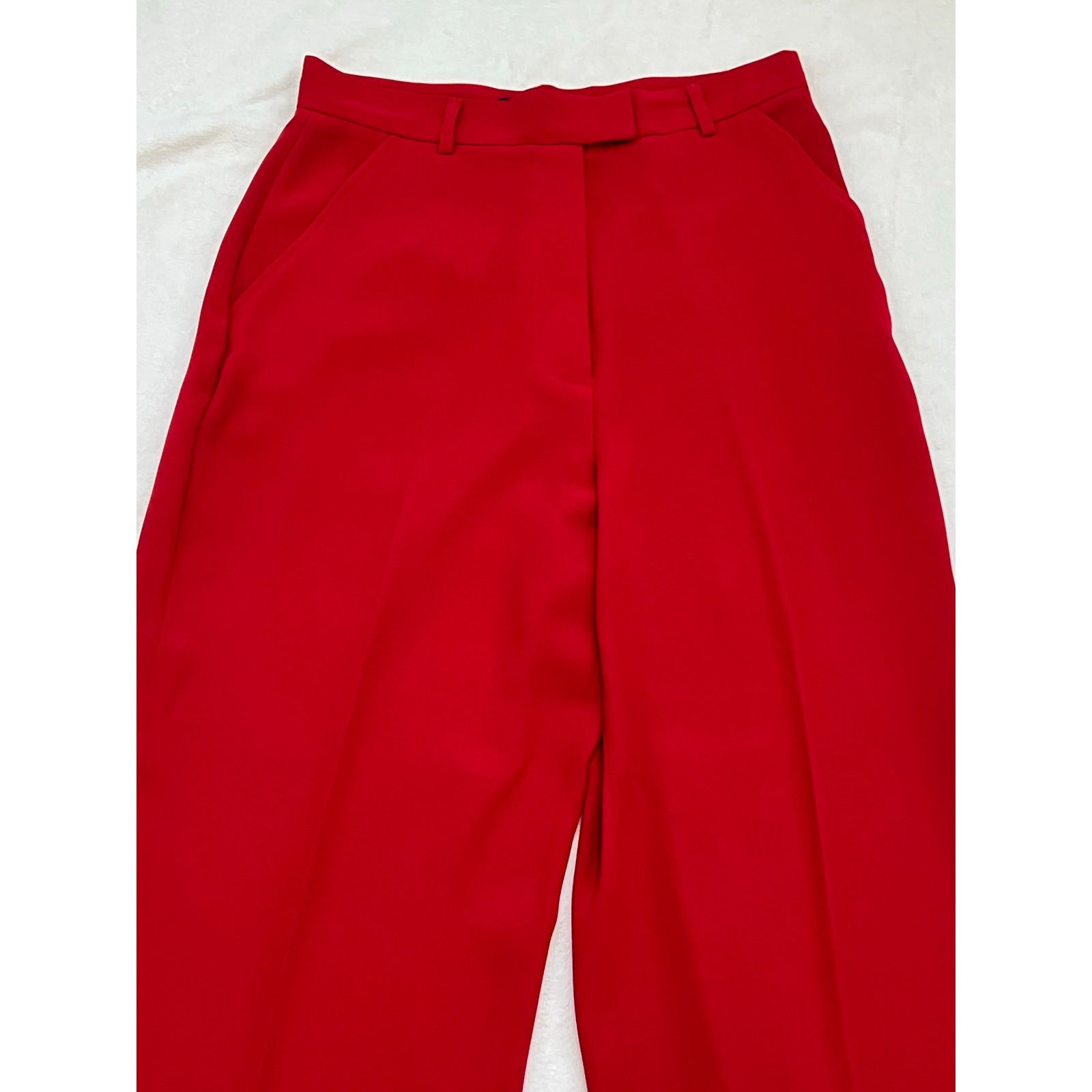 George George Ultra High Rise Straight Leg Red Dress Pants Size 10 Size 32" / US 10 / IT 46 - 2 Thumbnail
