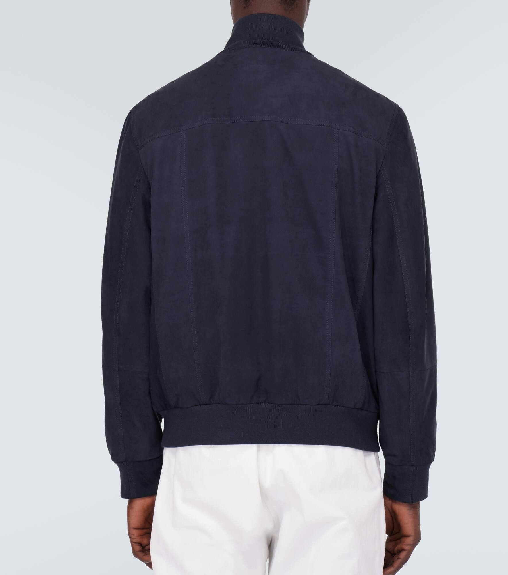Brunello Cucinelli Leather Jacket in Dark Blue Size US S / EU 44-46 / 1 - 3 Thumbnail