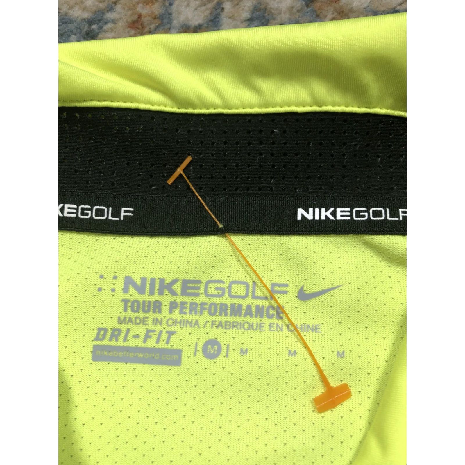 Nike Nike Golf Tour Performance Polo Shirt Mens M Yellow Stripe Dri-FIT Size US M / EU 48-50 / 2 - 7 Thumbnail