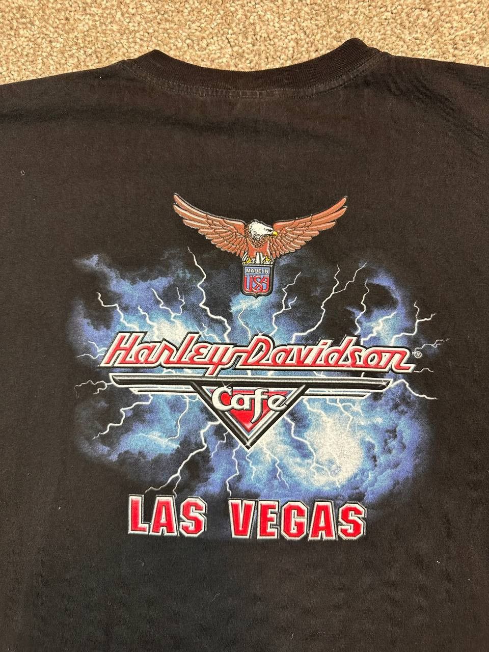 Harley Davidson Vtg 90s Harley Davidson Cafe Las Vegas T-Shirt Size US XXL / EU 58 / 5 - 4 Thumbnail