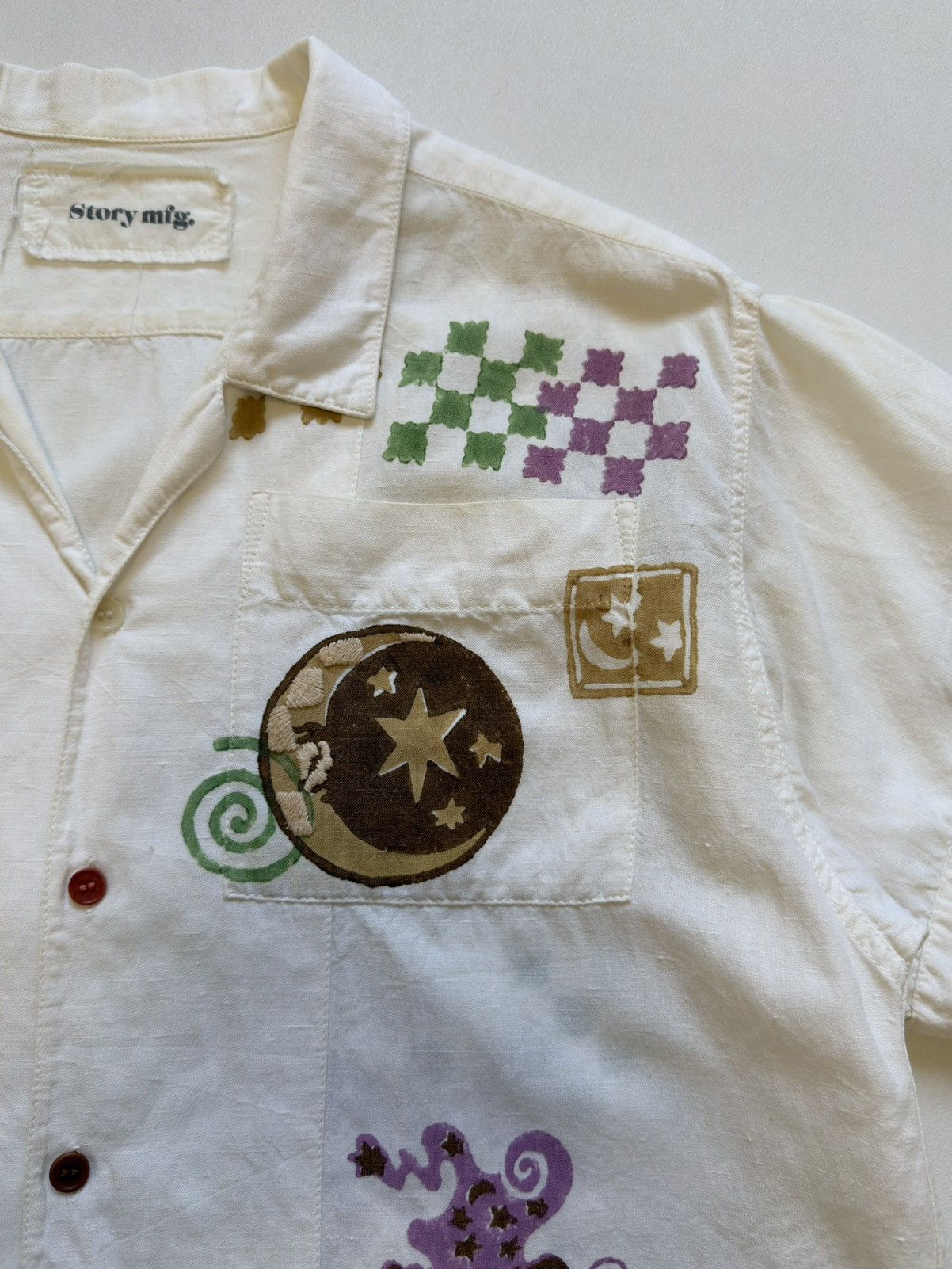 Story Mfg. ‘Greetings’ Embroidered Boxy Shirt Size US S / EU 44-46 / 1 - 6 Thumbnail