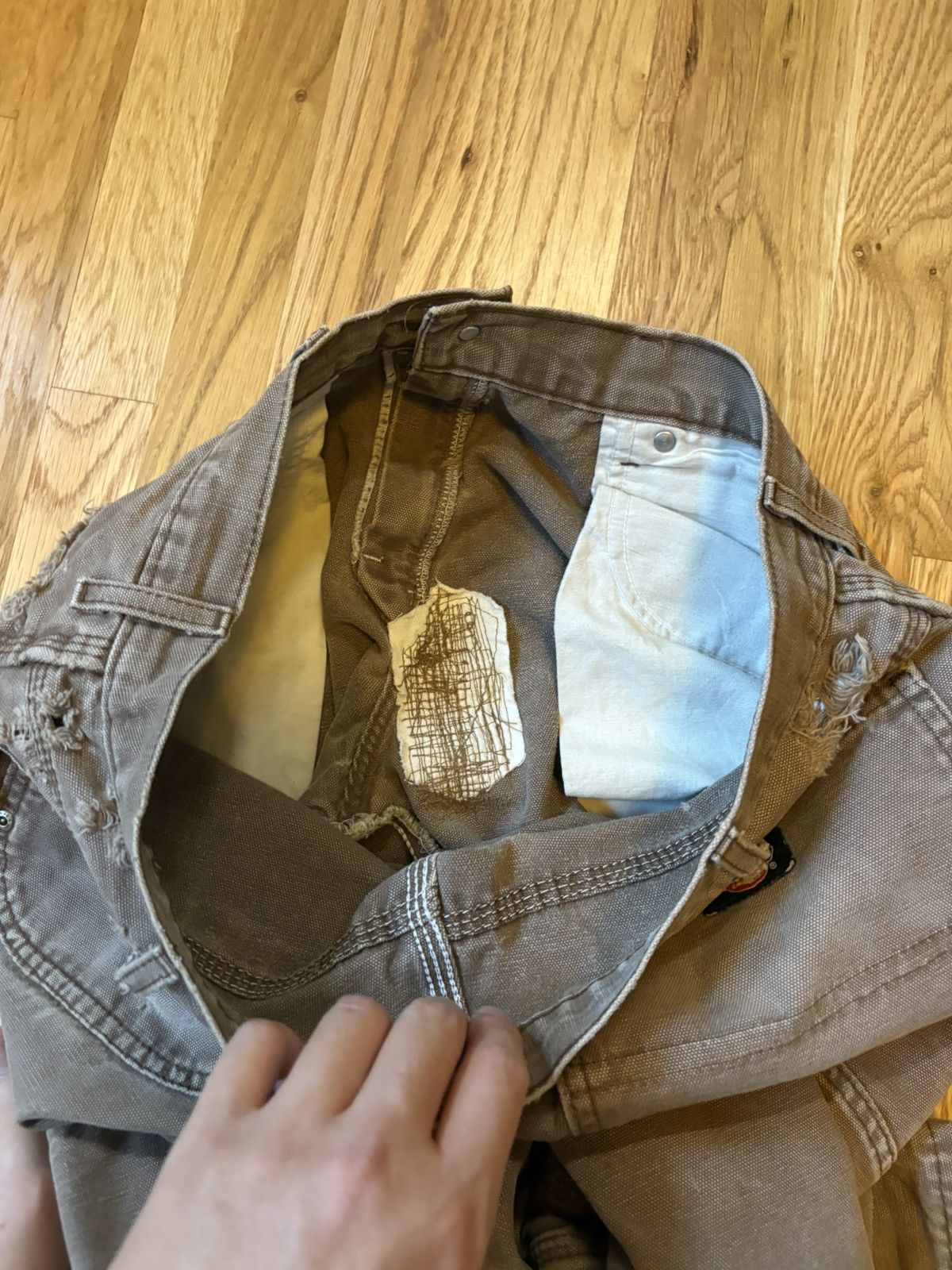 Dickies Brown 2000s Dickies Distressed and Repaired Work Pants Size US 33 - 13 Thumbnail