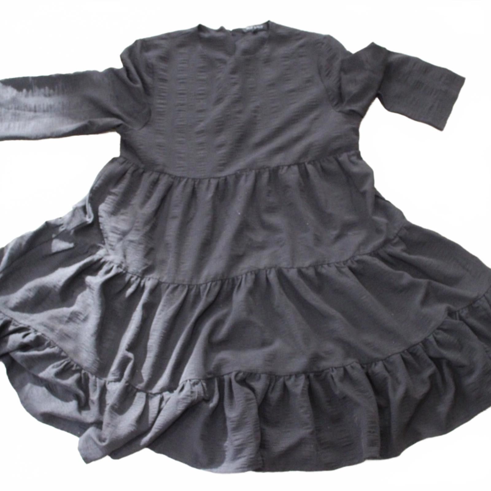 Other Casual Women's Black Tiered Ruffle Shift Day Dress Sz Small Size S / US 4 / IT 40 - 1 Thumbnail