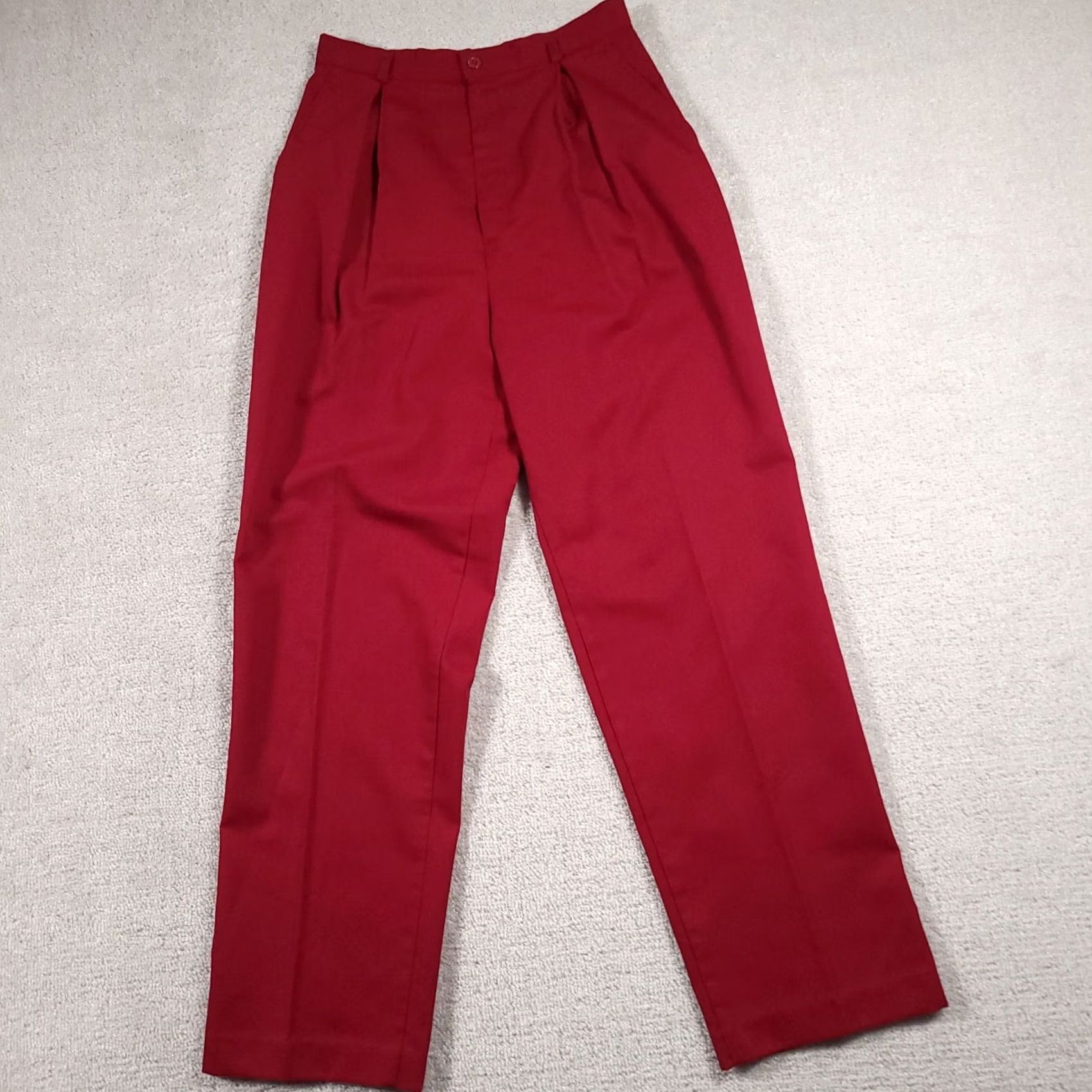 JCPenney VINTAGE JC Penney Dress Pants Trousers Women's 4 Red Pleated Wide-Leg 29in Inseam 26×29 Miss America Dress Pants Mens? No, Womens Size 27" / US 4 / IT 40 - 2 Thumbnail