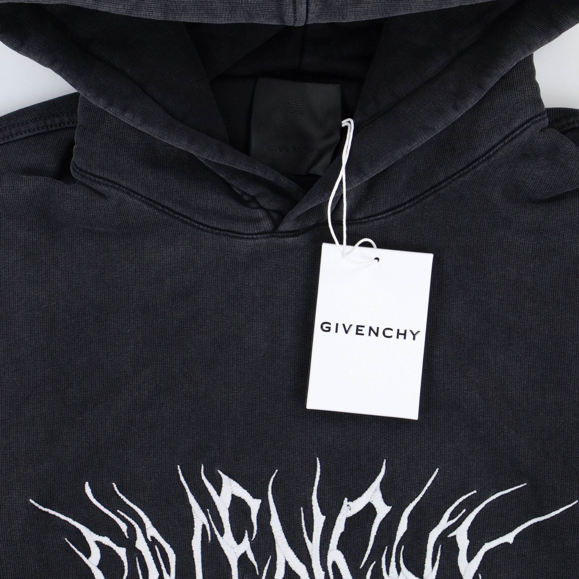Givenchy Washed Black Embroidered Multi Logo Oversized Hoodie Size US S / EU 44-46 / 1 - 5 Thumbnail