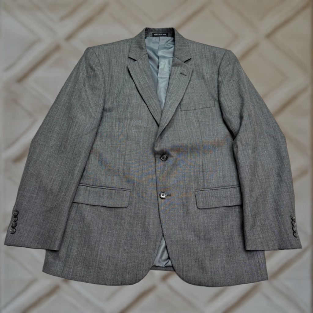 Jones New York Jones New York Wool Blend Suit Blazer Mens 40R Gray Notch Double Vented Workwear Size 40R - 1 Thumbnail