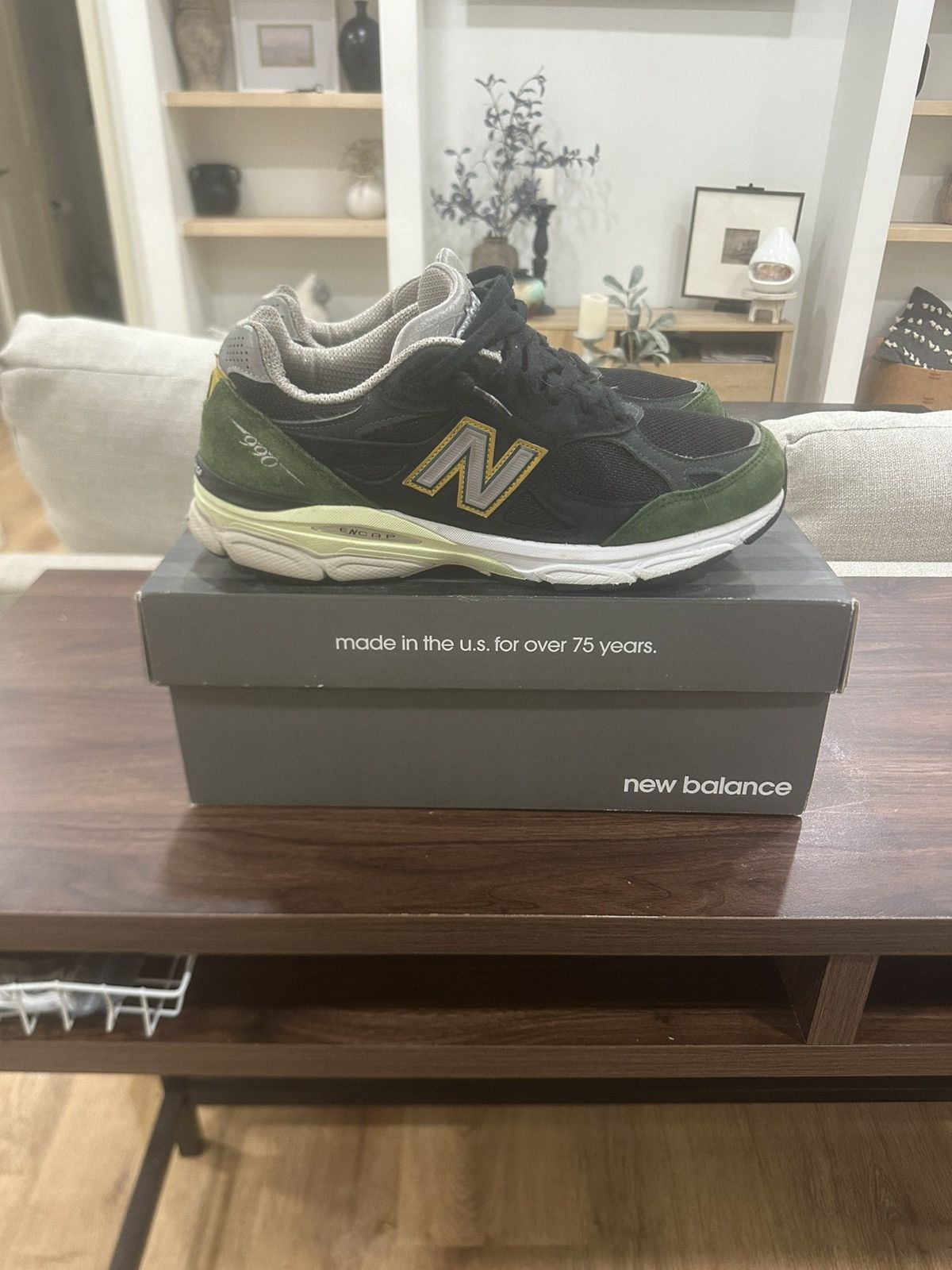 New Balance New Balance 990v3 Made in USA ‘Black Green’ Size US 10 / EU 43 - 4 Thumbnail