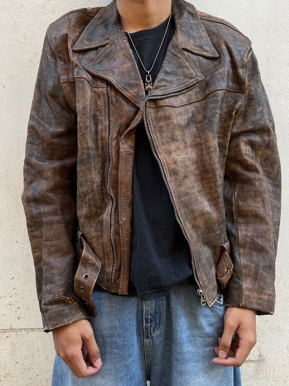 Leather Rare* Vintage 80s Echt Leder Motorcycle Leather Jacket Size US S / EU 44-46 / 1 - 4 Thumbnail