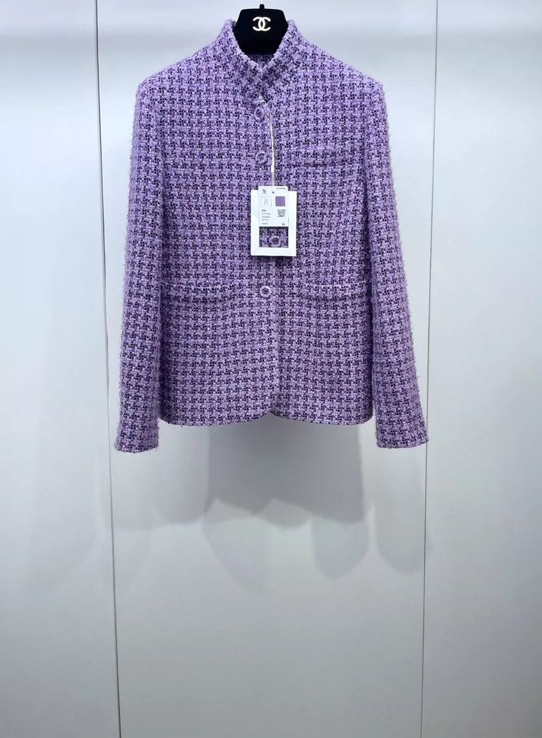 Chanel Chanel 24A high-grade purple glitter soft tweed woven jack Size XS / US 0-2 / IT 36-38 - 1 Thumbnail