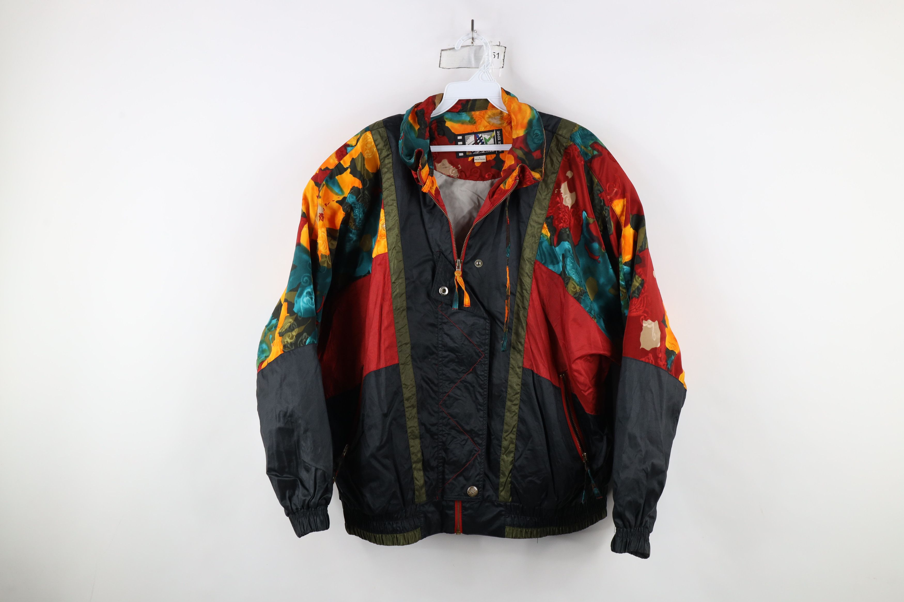 Vintage Vintage 90s Streetwear Rainbow Flower Windbreaker Jacket Size L / US 10 / IT 46 - 1 Thumbnail