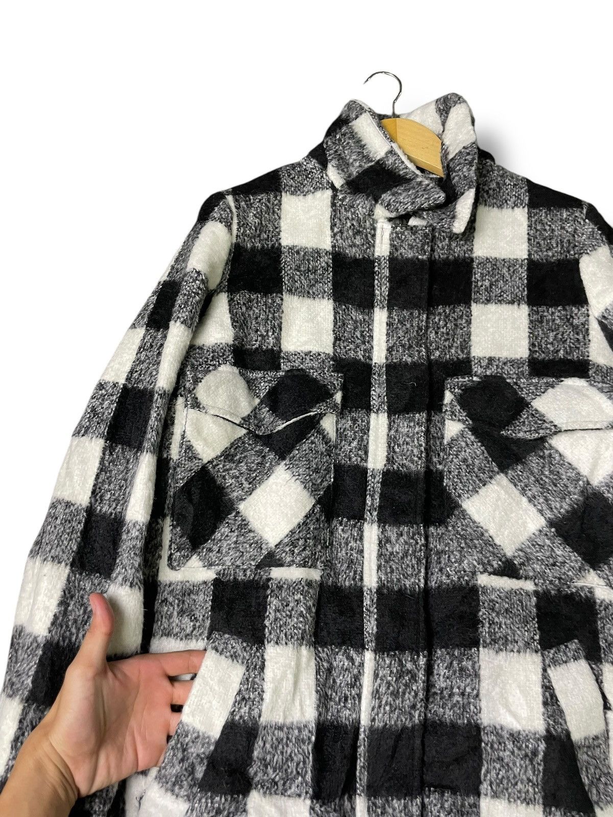 Forever 21 × Vintage Forever 21 Wool Checked Coat (51) Size US L / EU 52-54 / 3 - 7 Thumbnail