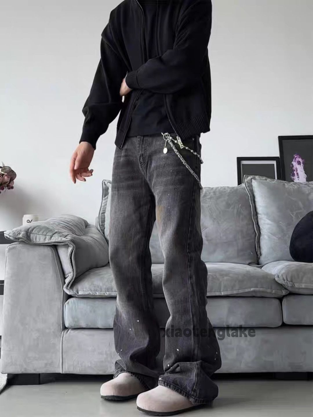Jean × Vintage washed faded loose punk grunge bootcut paint jeans Size US 30 / EU 46 - 5 Thumbnail