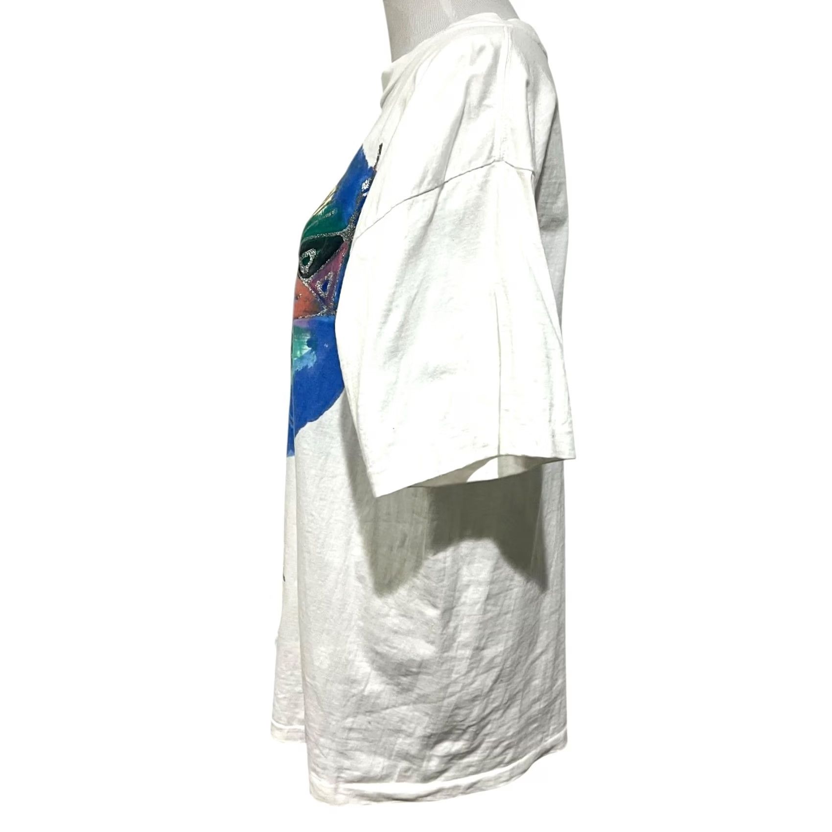 Vintage VINTAGE Artist Hand Painted Shirt OS Beach Ocean Fish Artsy Single Stitch 90s T Size ONE SIZE - 5 Thumbnail