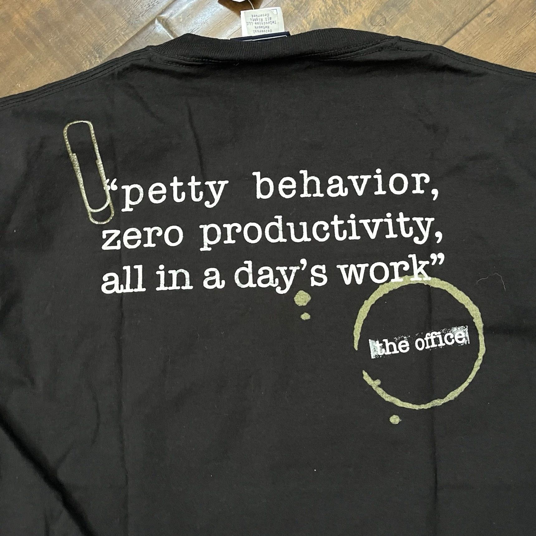 Vintage VINTAGE NBC The Office T-Shirt Unisex Adults M Black Short Sleeve Round Neck 90s Funny Graphic Print Double Sided VTG Y2K NEW Size US M / EU 48-50 / 2 - 6 Thumbnail