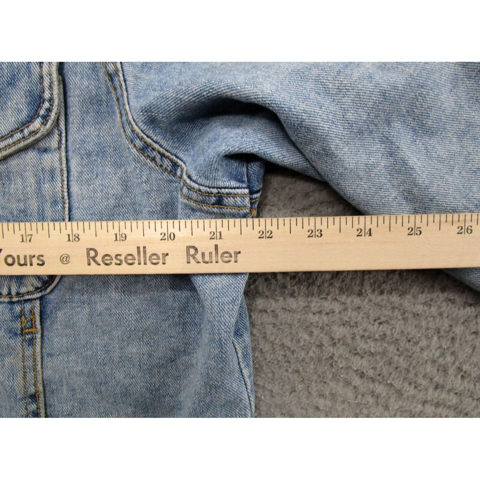 Denime Nada Nuff Denim Jacket Button Up Blue Contempo Casuals Women's SZ L Trucker Read Vintage Jacket Womens Blue Denimu Denim Size L / US 10 / IT 46 - 7 Thumbnail