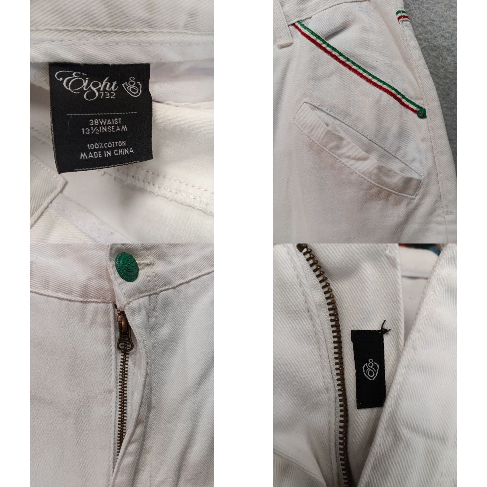 Vintage Eight 732 Shorts Jeans Men's 38 × 13.5 White Denim Baggy Skater Streetwear Size US 38 / EU 54 - 8 Thumbnail