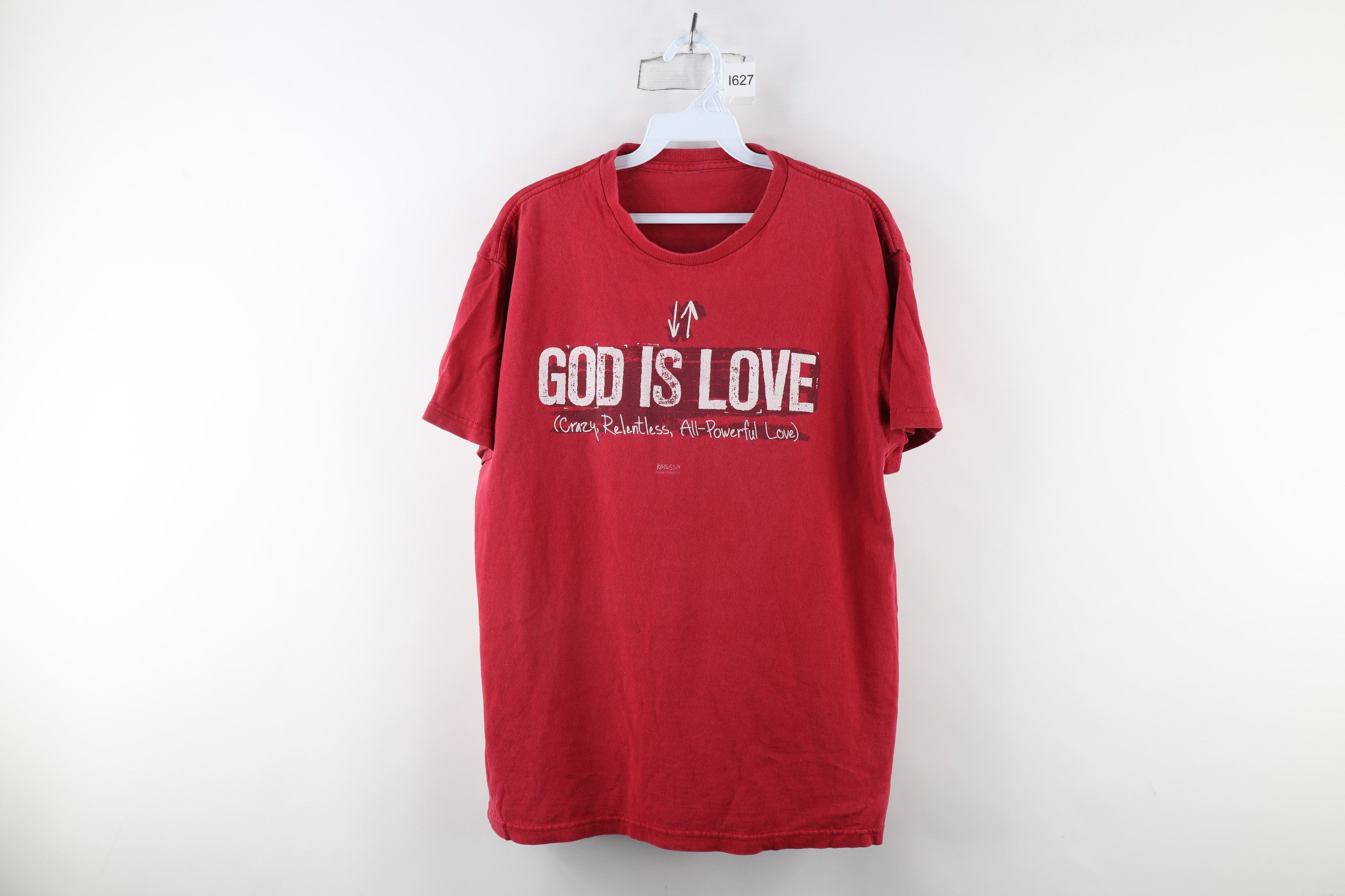 Vintage Vintage Y2K Christian God Is Love All Powerful T-Shirt Red Size US L / EU 52-54 / 3 - 1 Thumbnail