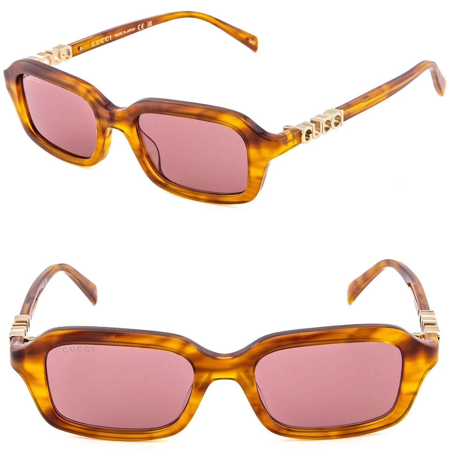 Gucci GUCCI 2152 Gg2152S Pink Brown Narrow Unisex Sunglasses 004 Size ONE SIZE - 1 Thumbnail
