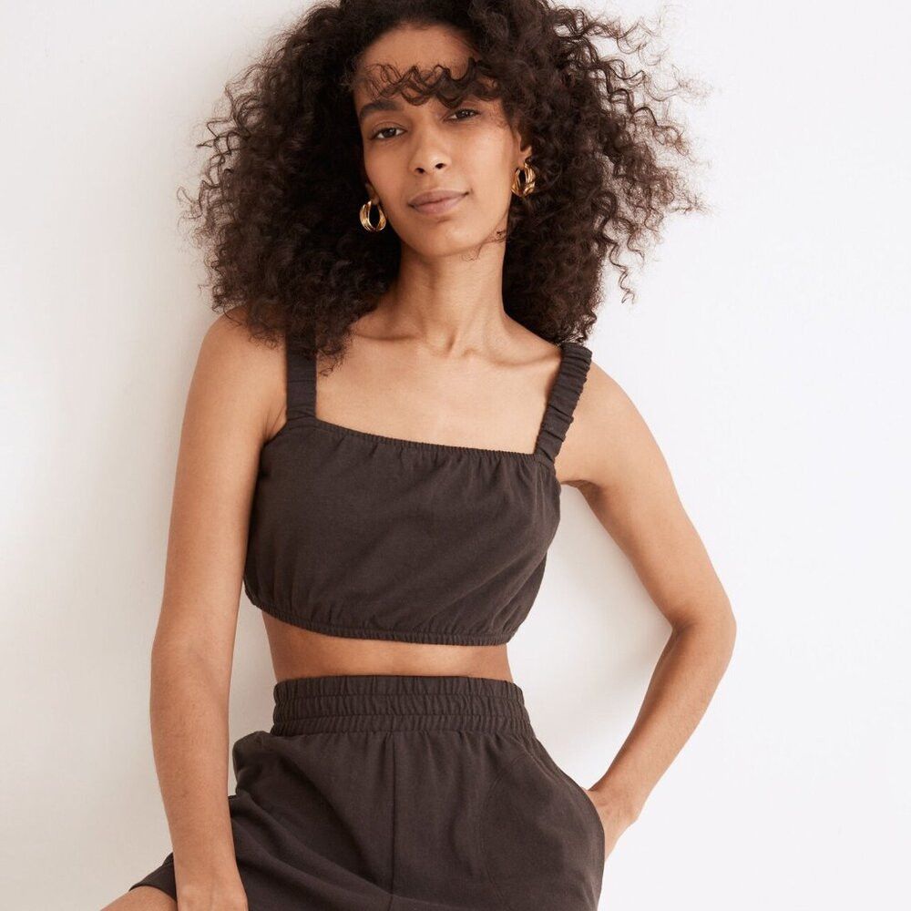 Madewell NWT New Madewell Organic Cotton Crop Deep Coal Tank Size XL Size XL / US 12-14 / IT 48-50 - 1 Thumbnail