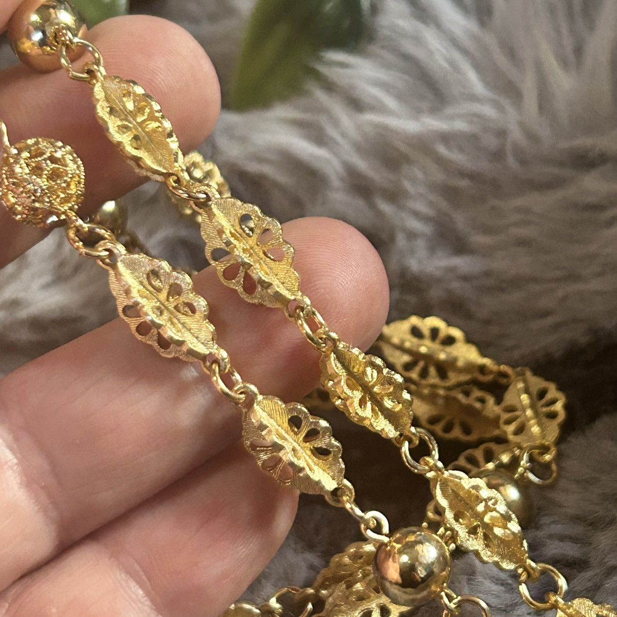 Vintage Vintage unique gold filigree link chain necklace Size ONE SIZE - 6 Thumbnail