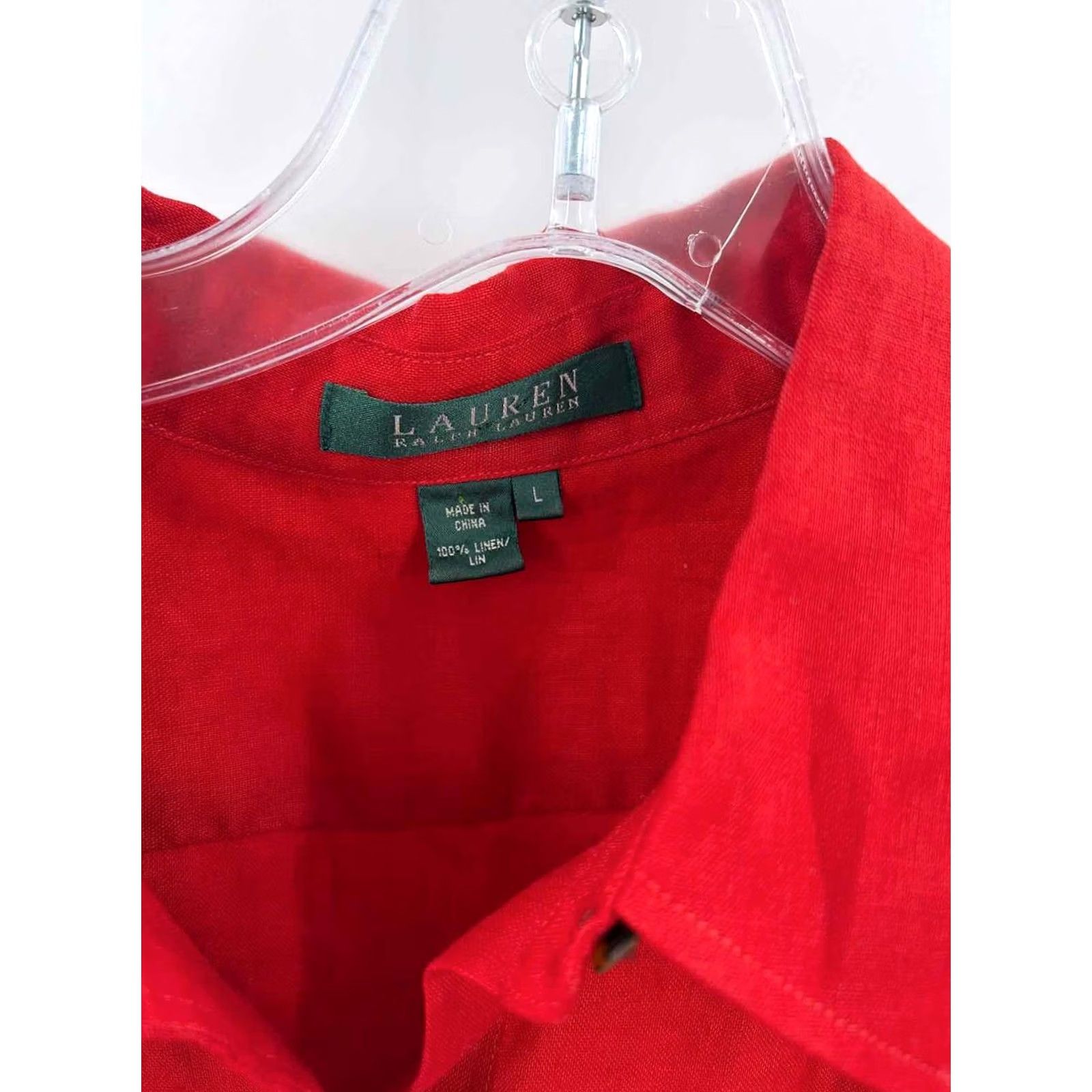 Vintage Pre-Owned Lauren Red Size Large Button Down Size L / US 10 / IT 46 - 3 Thumbnail