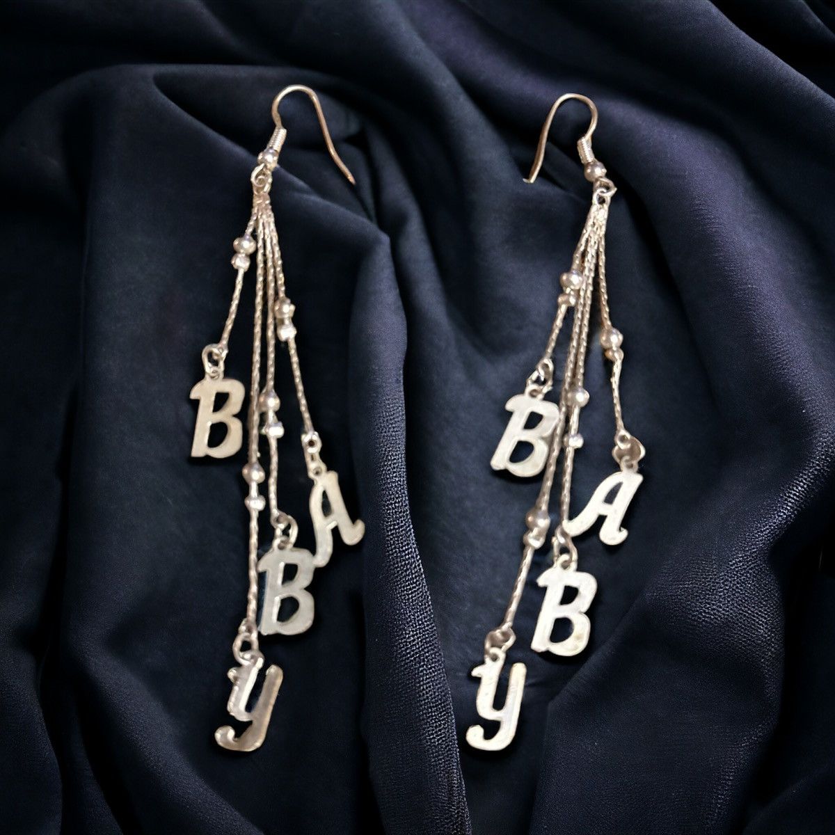 Other Silver tone Baby chain dangle hook earrings Size ONE SIZE - 1 Thumbnail