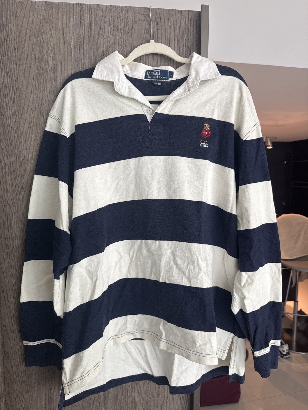 Polo Ralph Lauren Vintage Polo Sport Bear Striped Rugby Size US L / EU 52-54 / 3 - 2 Thumbnail