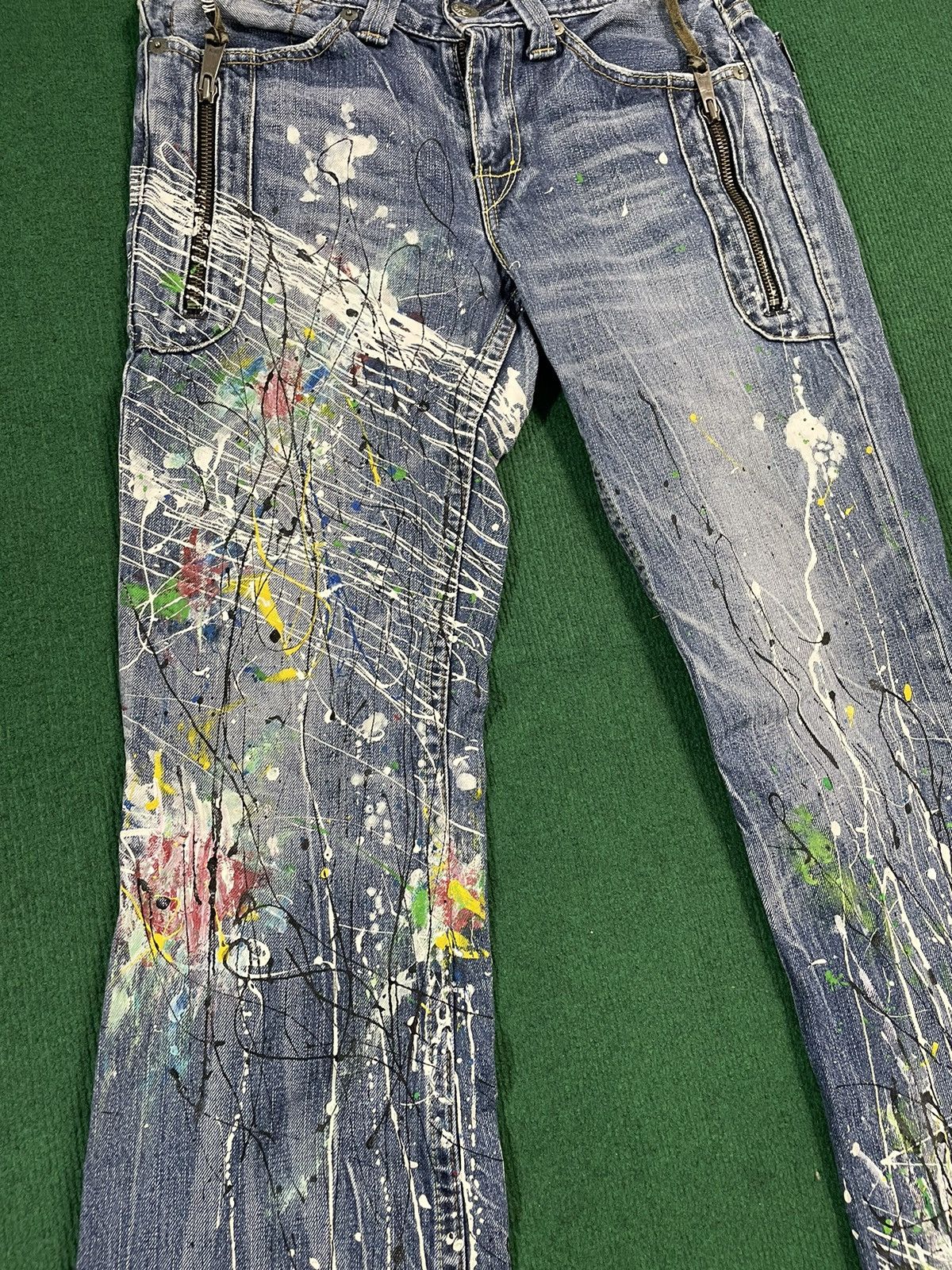 Levi's Levis Paint Splatter Flair Cutting Very Rare Jeans Size US 32 / EU 48 - 3 Thumbnail