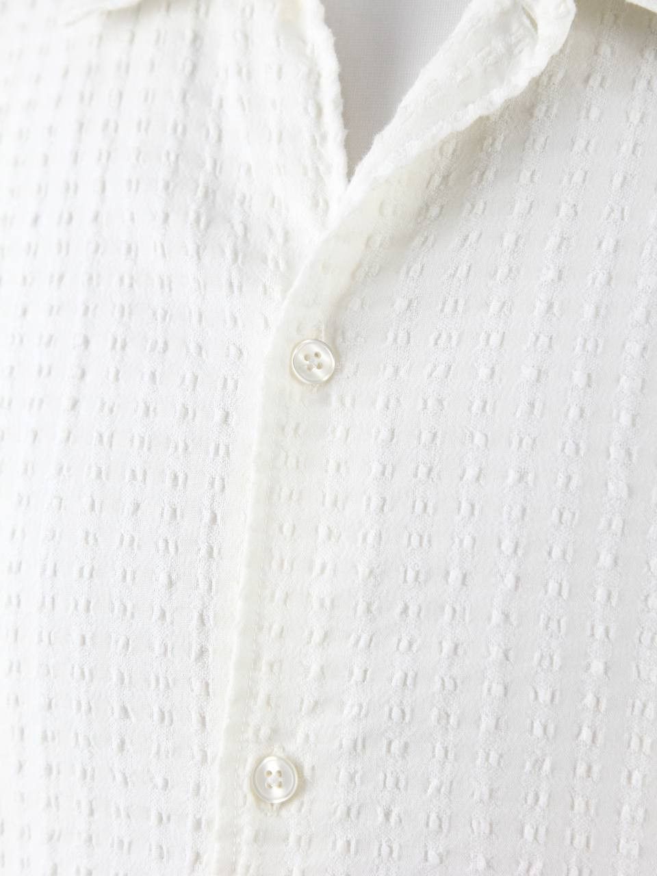 Samsoe Samsoe SAMSOE SAMSOE White textured short-sleeved shirt Size US L / EU 52-54 / 3 - 5 Thumbnail