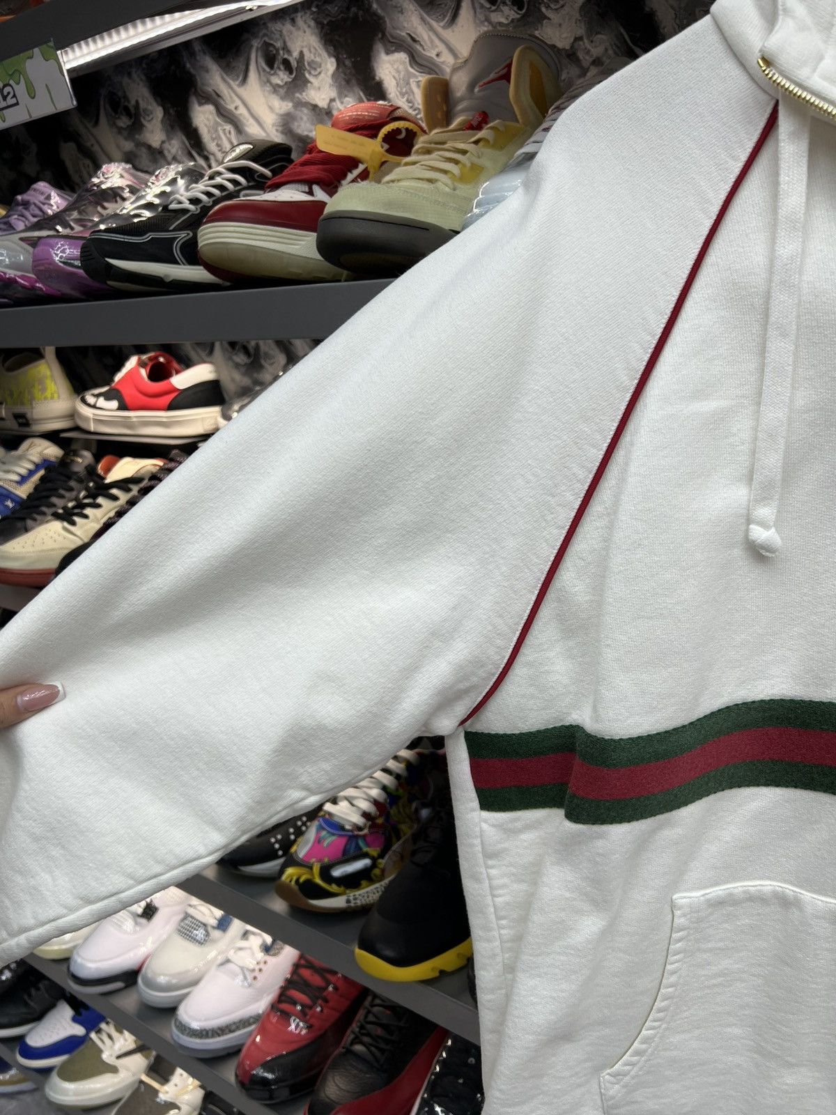 Gucci Gucci White Stripe PullOver Hoodie Size US XL / EU 56 / 4 - 3 Thumbnail
