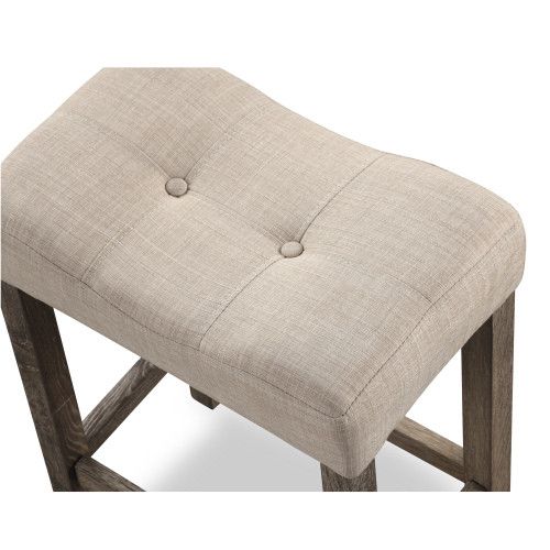 Designer × Homemade Sora Button Tufted Counter Height Saddle Stool, Set of 2, Ta Size US L / EU 52-54 / 3 - 5 Thumbnail