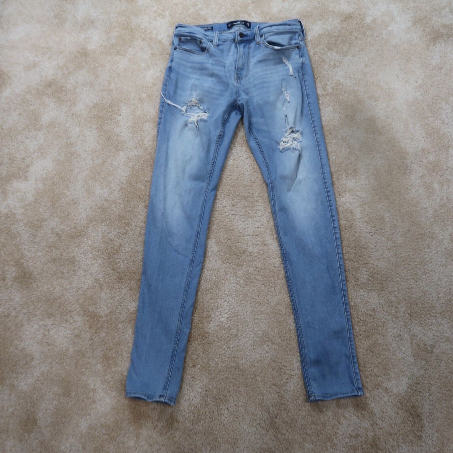 Vintage Hollister Stacked super Skinny jeans Men s 32x32 Advance Stretch Blue Denim Grailed