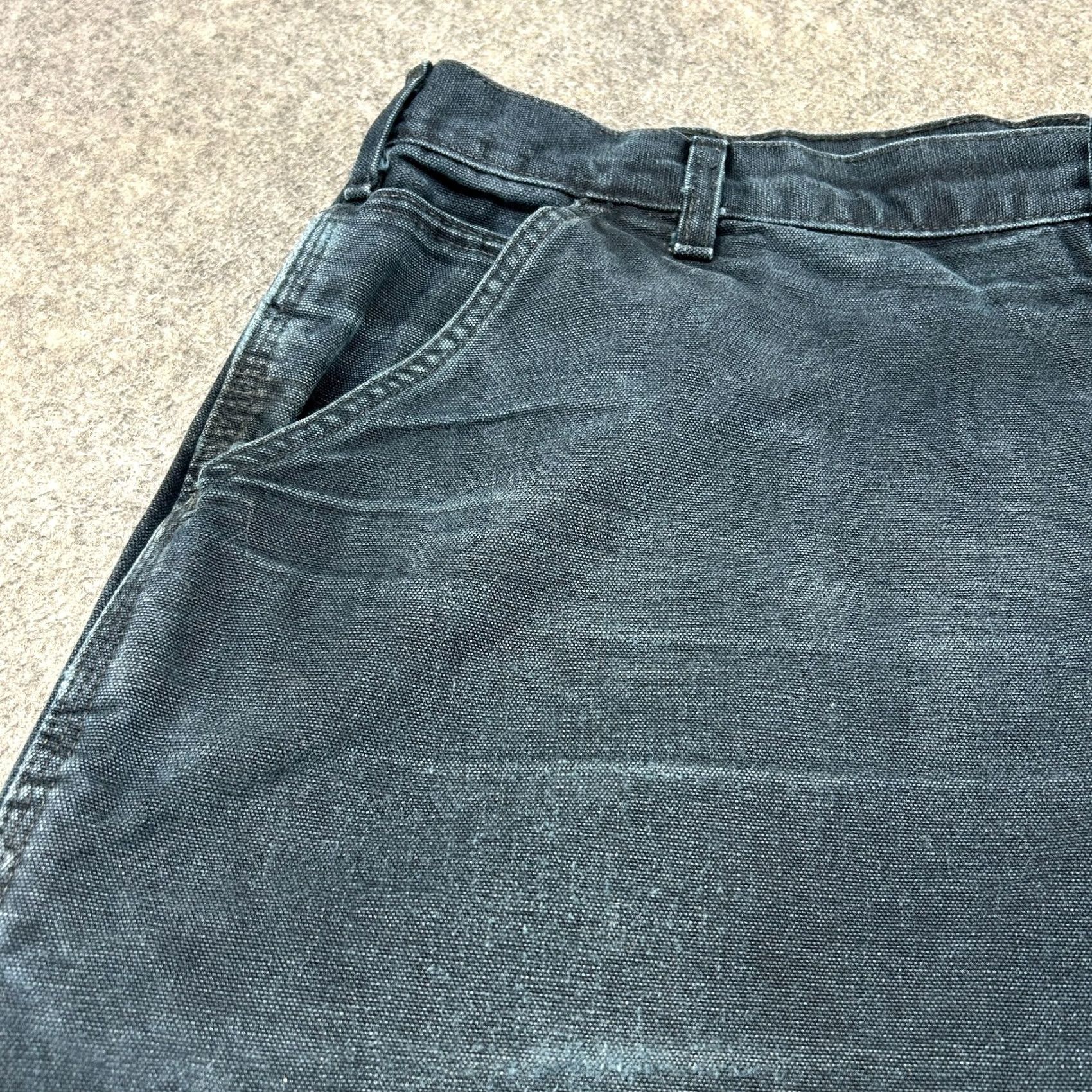 Carhartt Carhartt Pants Mens 40x32 Black Carpenter Original Fit Distressed Faded 5-Pocket USA Slimming Stretch Workwear Casual/Regular Mens Size US 40 / EU 56 - 4 Thumbnail