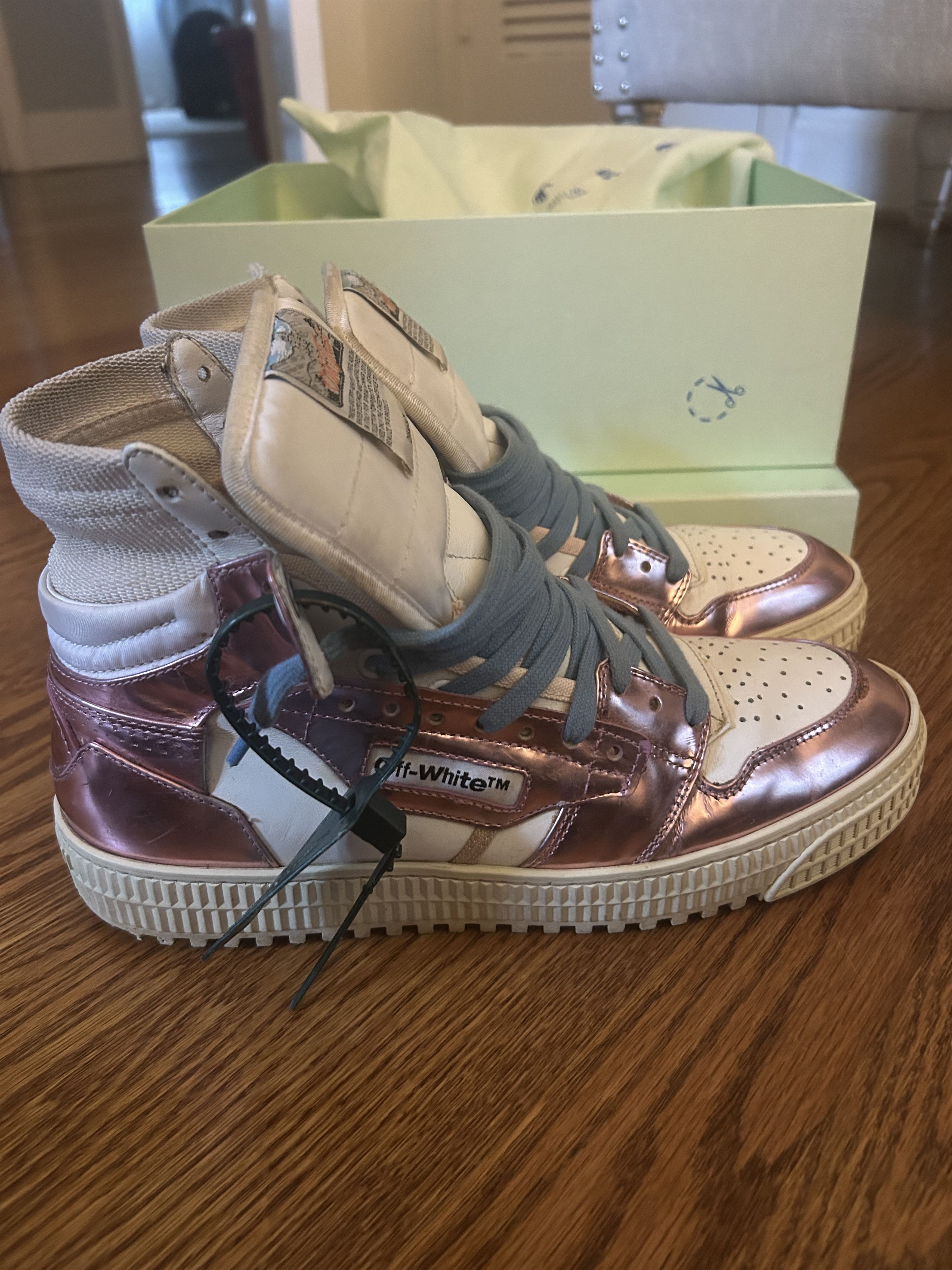 Off-White Off White Pink and Blue High Tops Size US 9 / IT 39 - 1 Thumbnail