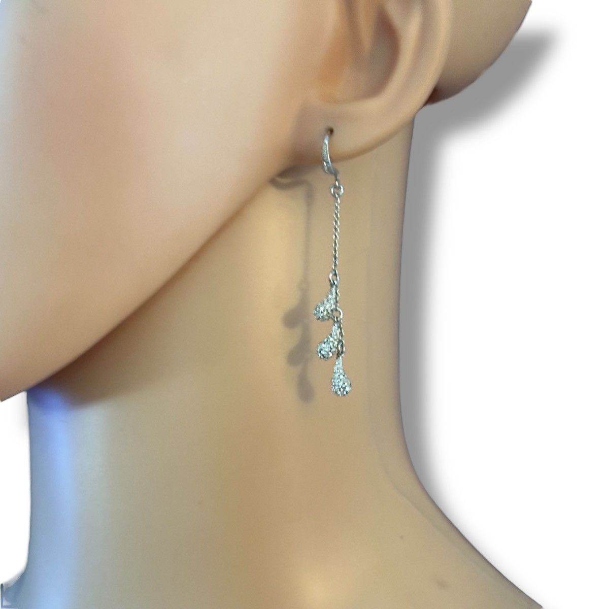 Other Silver tone pave teardrops dangle earrings Size ONE SIZE - 2 Thumbnail