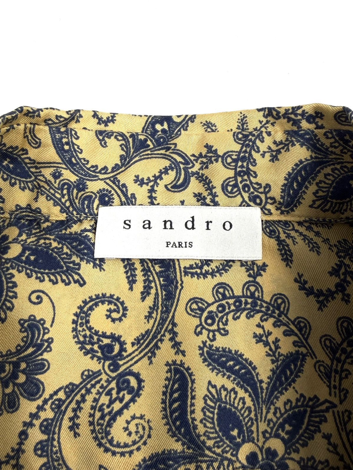 Sandro rare Sandro Paris 100% Silk Paisley Button Up Shirt Blouse Size L / US 10 / IT 46 - 16 Thumbnail