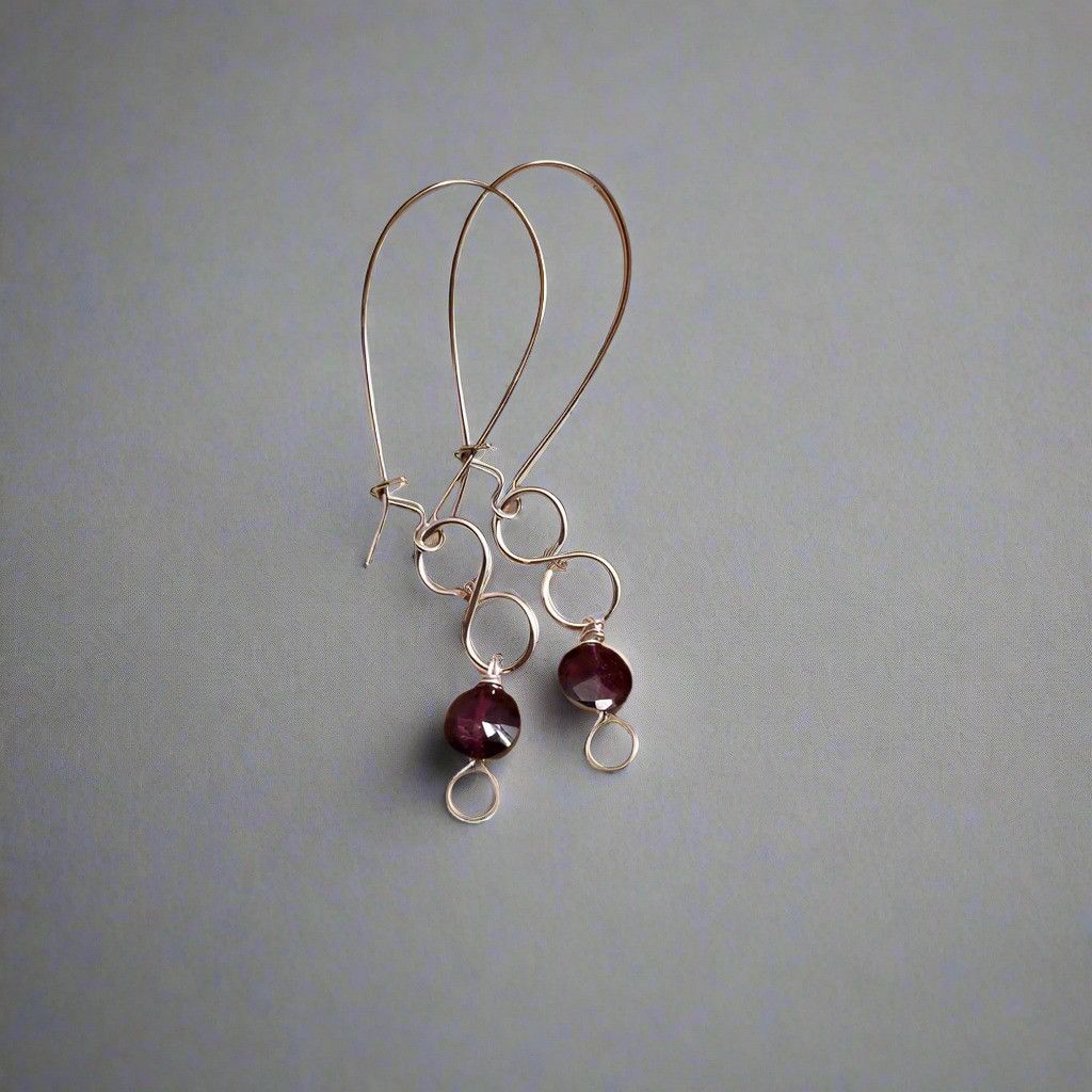 Handmade Handmade Dainty Silver & Purple Dangle Earrings Size ONE SIZE - 2 Thumbnail