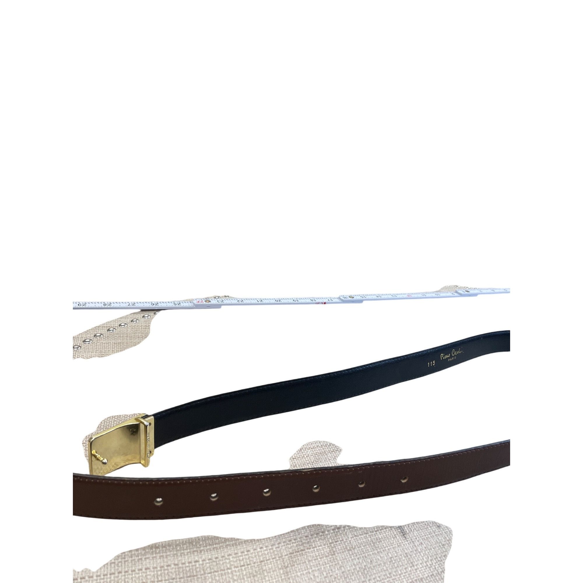 Pierre Cardin Pierre Cardin Mens Brown Leather Dress Belt 115 Gold Buckle Size ONE SIZE - 8 Thumbnail