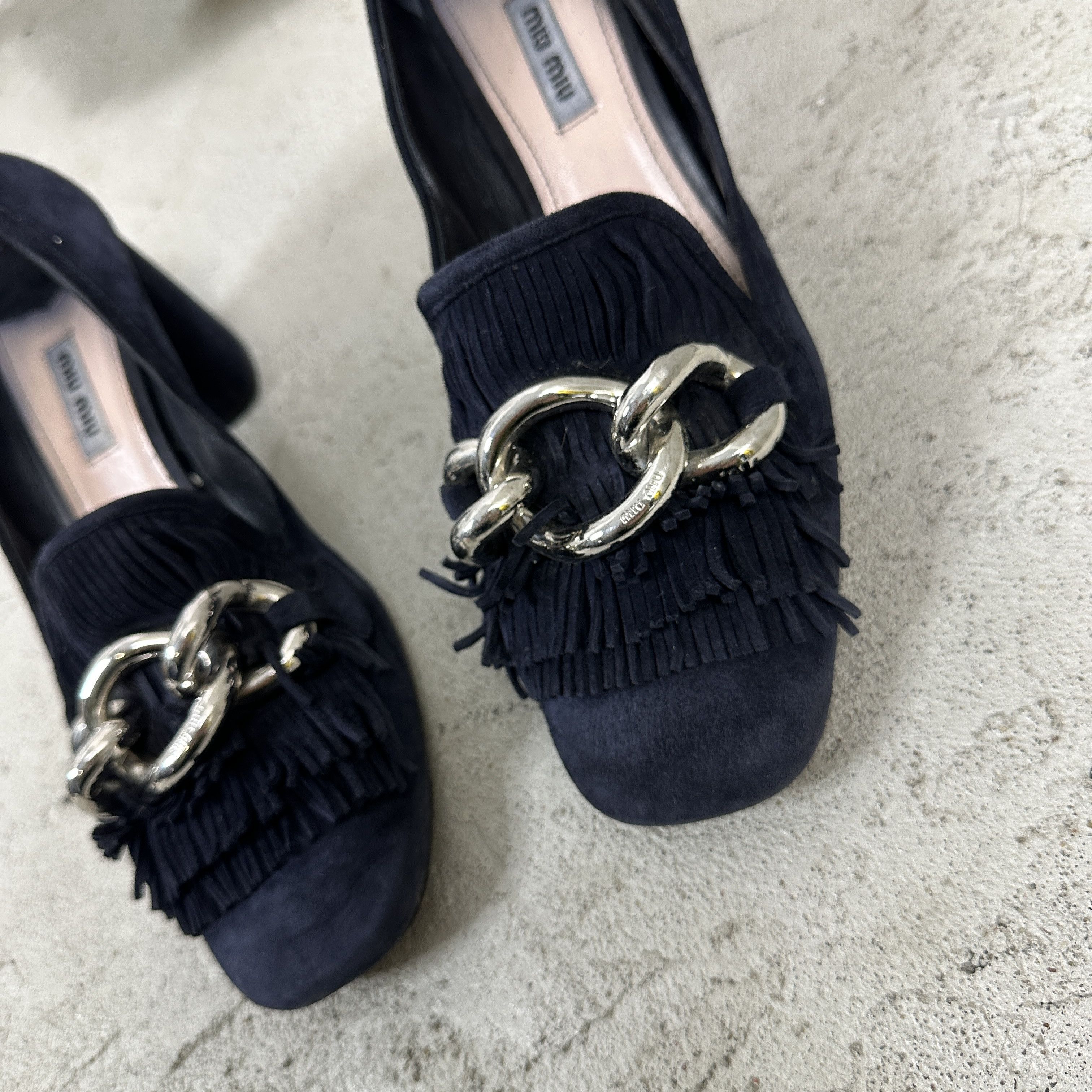Miu Miu × Vintage Vintage Miu Miu Velvet Heeled Loafers Boots Size US 9 / IT 39 - 1 Thumbnail