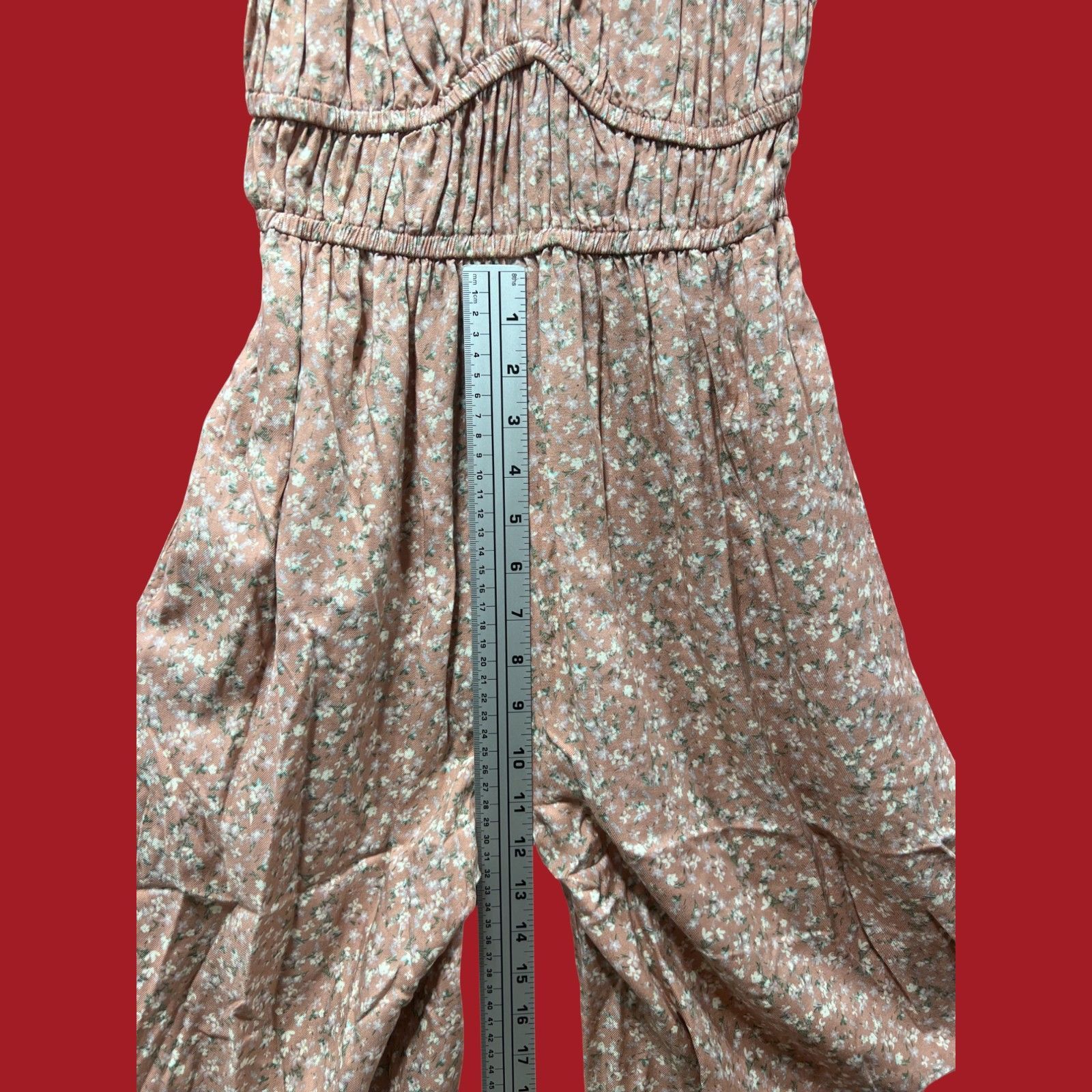 Arizona Jean Co. Arizona - Women's Sleeveless Jumpsuit - Juniors - Beige Flor Size 22" - 7 Thumbnail