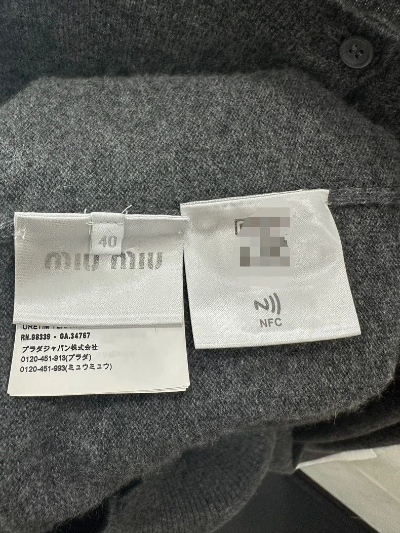 Prada Miu Miu Gray Cashmere Cardigan Sweater-2506 Size L / US 10 / IT 46 - 5 Thumbnail