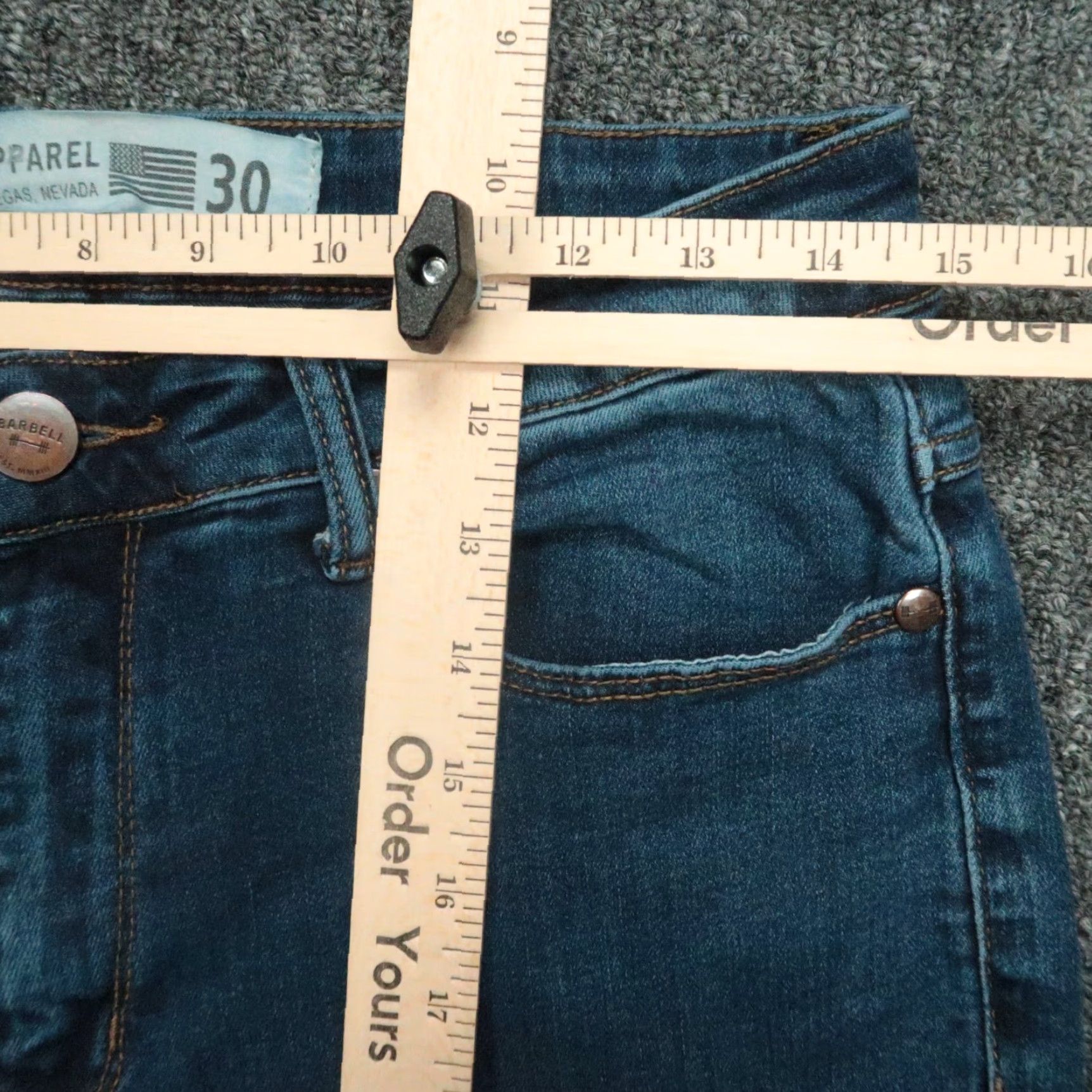 Vintage Barbell Jeans Mens 30x33 Athletic Fit 5 Pocket Medium Wash Blue Stretch Size US 30 / EU 46 - 6 Thumbnail