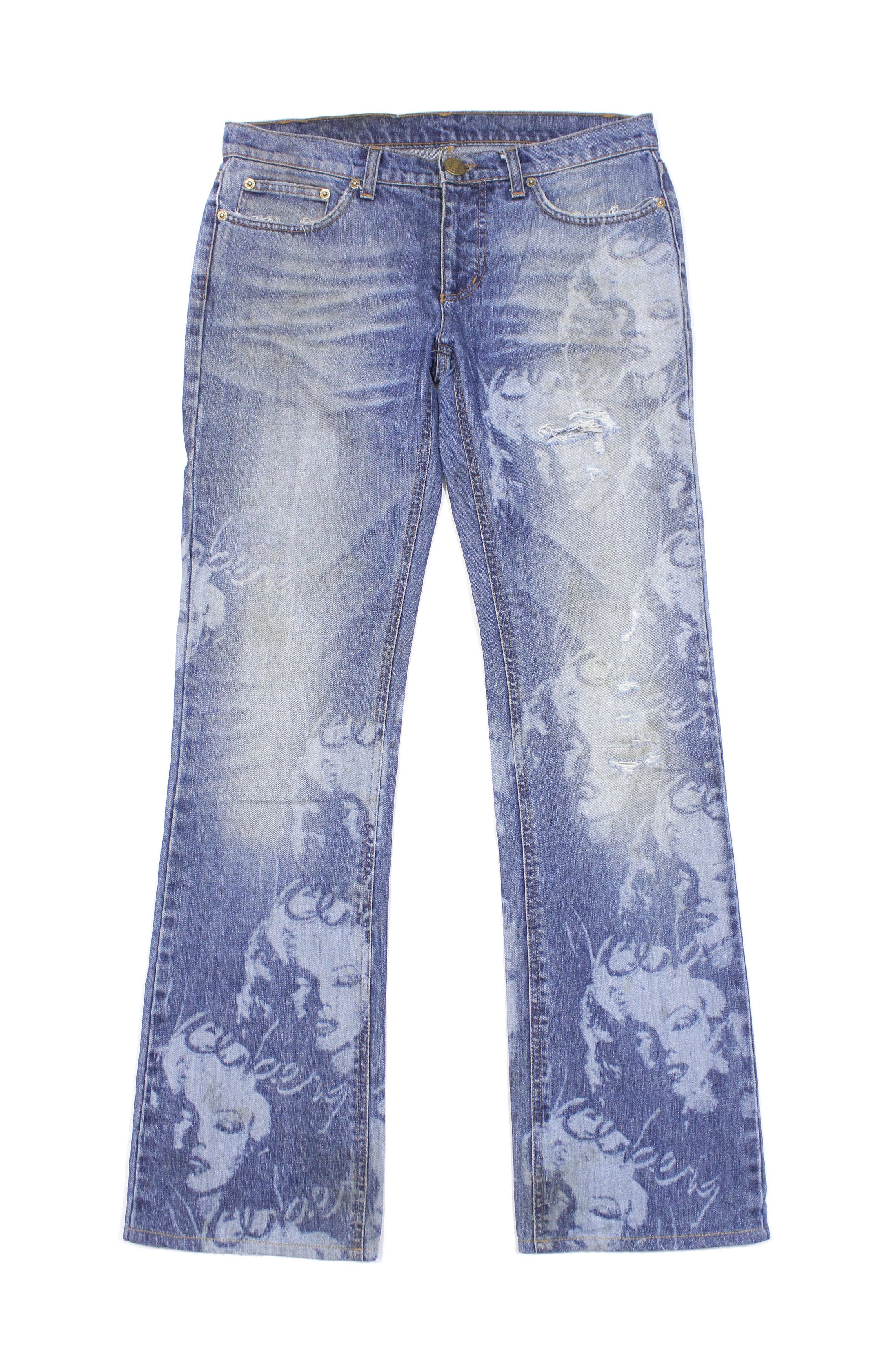 image of Iceberg x Iceberg History 00S Marilyn Monroe Distressed Jeans Vintage in Blue, Women's (Size 33)