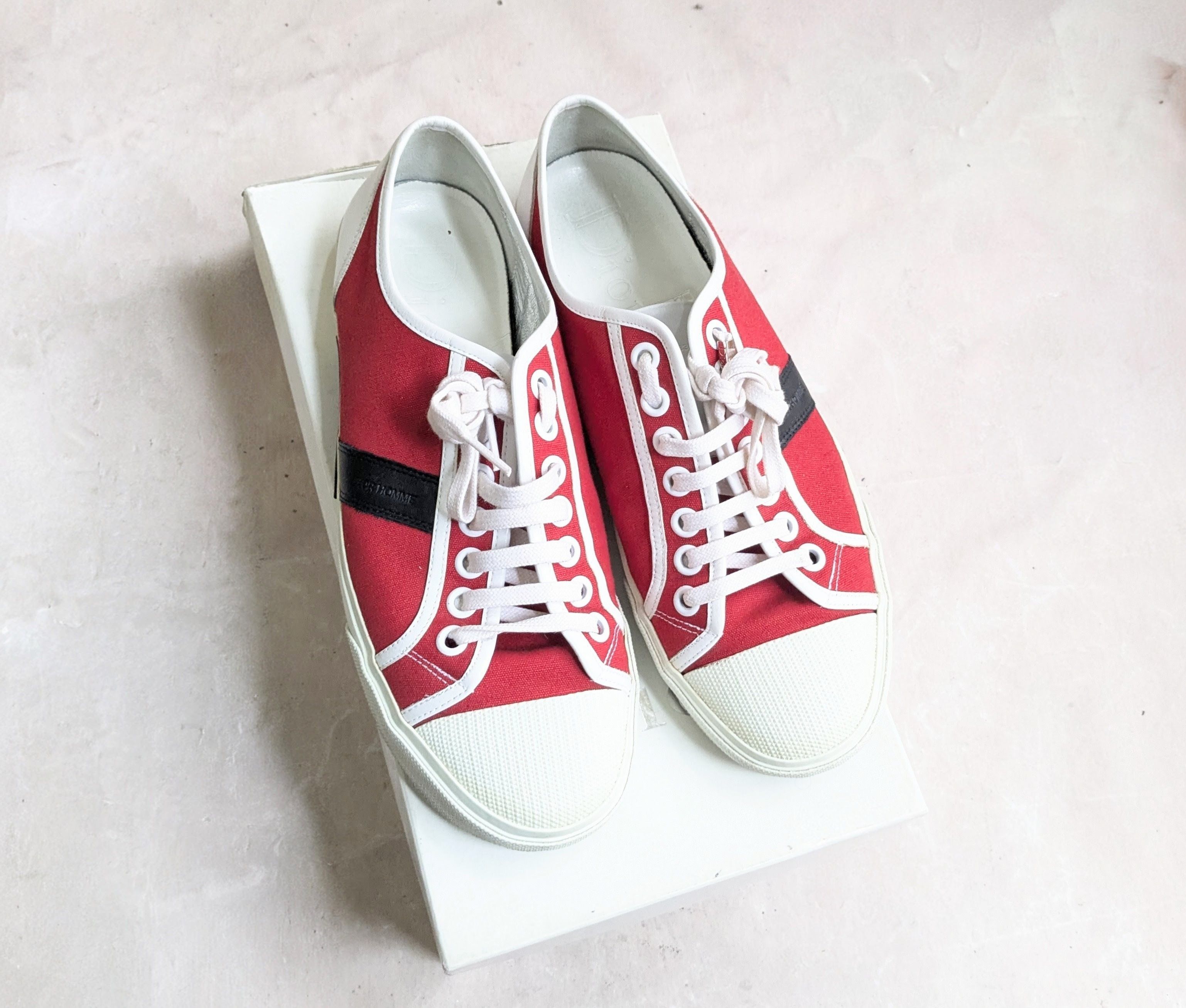 Dior Dior Homme Sneakers Red 10 Low Tops Canvas Size US 10 / EU 43 - 1 Thumbnail
