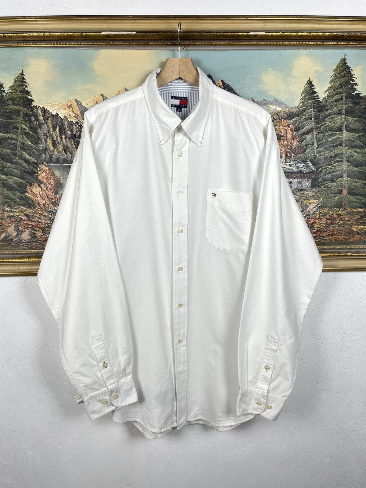 Tommy Hilfiger Tommy Hilfiger Vintage 90s White Shirt Luxury Old Money Size US XL / EU 56 / 4 - 1 Thumbnail