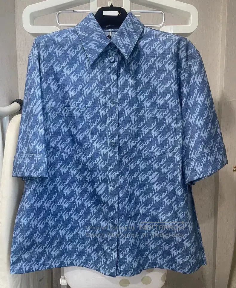 Fendi Fendi Blue Denim, Full Print with Lettering Size XXS / US 00 / IT 34 - 1 Thumbnail