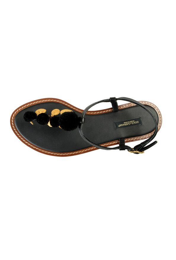 Dolce & Gabbana o1y0925 Ankle Strap Thong Sandals in Black Size US 5.5 / IT 35.5 - 5 Thumbnail