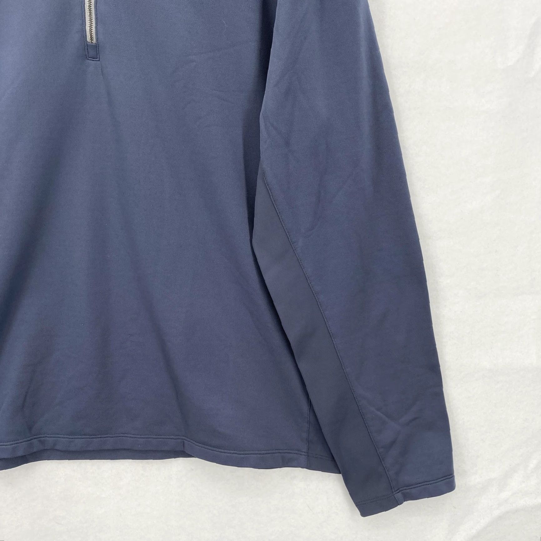 Vintage Greyson Quarter Zip Pullover Mens XL Blue Long Sleeve Golf Reunion Mock Neck Zip 56/39/5 Knit Nylon Polyester Spandex Solid Regular Size US XL / EU 56 / 4 - 3 Thumbnail