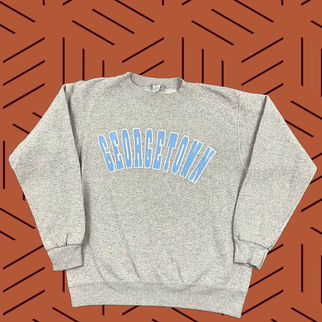 Soffe VTG Georgetown University Sweatshirt Grey Graphic Crew Pullover M/L Soffe Regular Adult Mens 90s University School Graphic Print Multi-Season Size US L / EU 52-54 / 3 - 1 Thumbnail